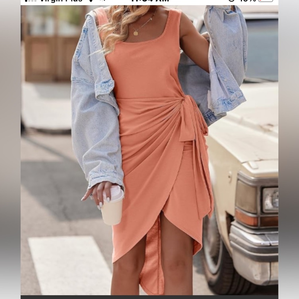 Wilfred Coral Asymmetrical Wrap Dress